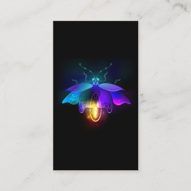 Cartão De Lugar Neon Firefly a preto (Frente)