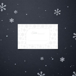 Cartão De Lugar Neve no Amor Casamento de Inverno