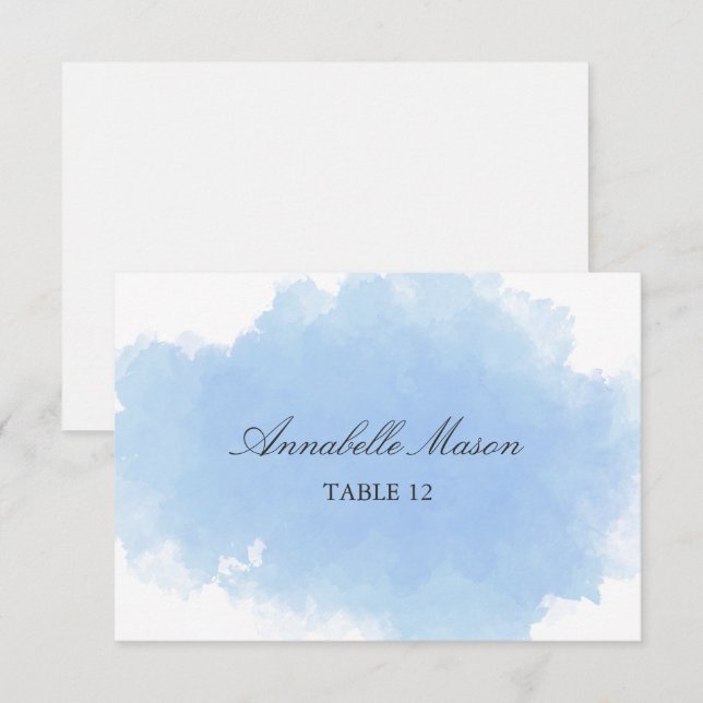 Cartão de lugar | Névoa Azul (Frente/Verso)