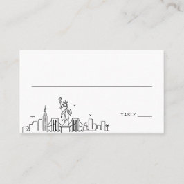 Cartão De Lugar New York Wedding | Coloque as placas frontais e tr