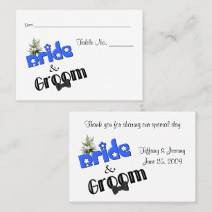 Cartão De Lugar Noiva Bonita E Mesa De Casamento De Design