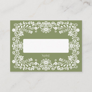 Cartão De Lugar Noiva verde sage Talavera casamento mexicano