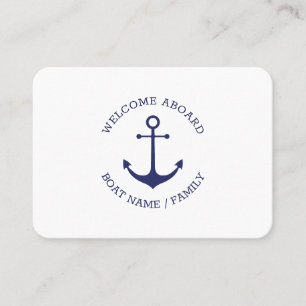 Cartão De Lugar Nome personalizado de casamento: Âncora náutica 