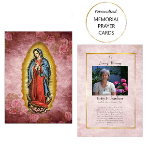Cartão De Lugar Nossa Senhora de Guadalupe Memorial Prayer Card