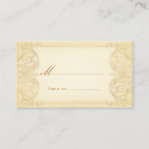 Cartão De Lugar Nouveau Victorian Pale Dourado Mesa Escorregt