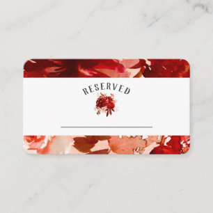 Cartão De Lugar Número da Mesa Placa Sentada Floral de Bela Russa