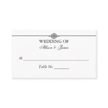 Número da Tabela de Casamento Branco Negro Clássic