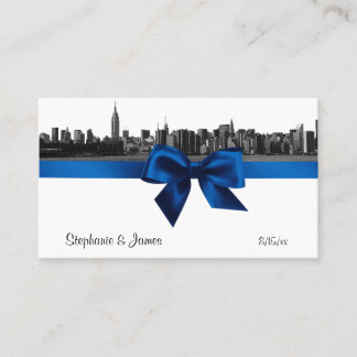 Cartão De Lugar NYC Wide Skyline Enchida BW Royal Bl Placas Locais