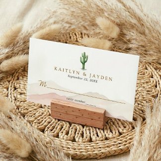 Cartão De Lugar O Conjunto de Casamento Watercolor Desert Range -