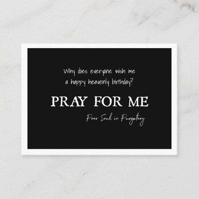 Cartão De Lugar Oração católica a almas no Funeral Purgatório (Frente)