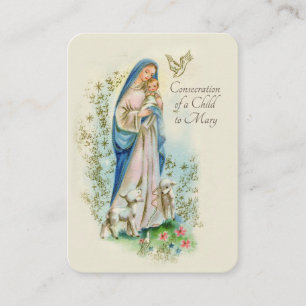 Cartão De Lugar Oração de Criança Católica a Maria...