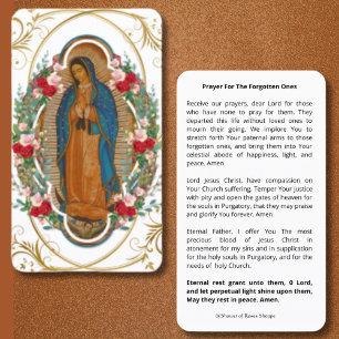 Cartão De Lugar Oração Purgatória Religiosa Guadalupe Santa