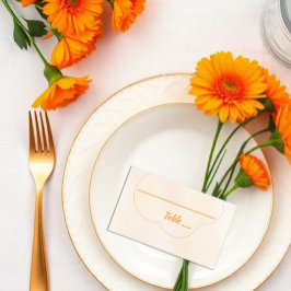 Cartão De Lugar Orange Sunset Wedding