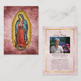 Cartão De Lugar Our Lady of Guadalupe Memorial Prayer Card