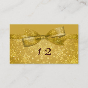 Cartão De Lugar Ouro Glitz & Shimmer Snowflakes Casamento