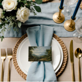 Cartão De Lugar Paisagem Artística Casamento Romântico azul