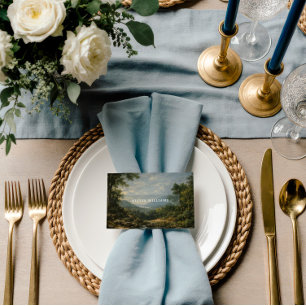 Cartão De Lugar Paisagem Artística Casamento Romântico azul