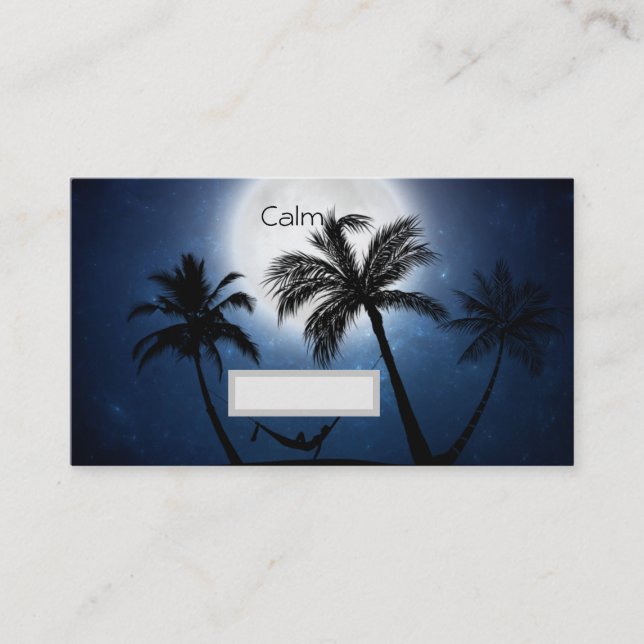 Cartão De Lugar Palmeiras à luz do luar (Frente)
