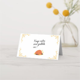 Cartão de lugar para mesa de Ação de Graças Engraç