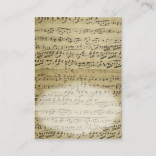 Cartão de lugar para música de folha antiga