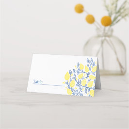 Cartão de lugar para números de tabela azul-claro