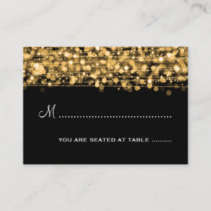 Cartão De Lugar Partido de Placas de Casamento Gama Dourado