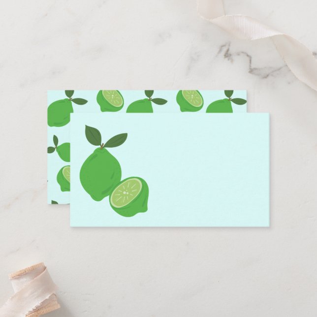 Cartão De Lugar Partido Elegante do Limão Verde (Frente/Verso In Situ)