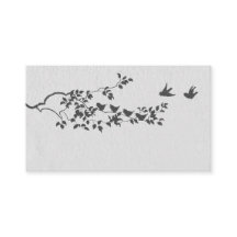 Pássaros Negra e Branca Minimalistas Colocam Cartõ