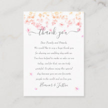 Peach Blossom Floral Casamento Obrigado