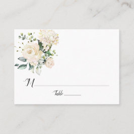 Cartão De Lugar Peões brancos e Rosas Placas de Luz Plana