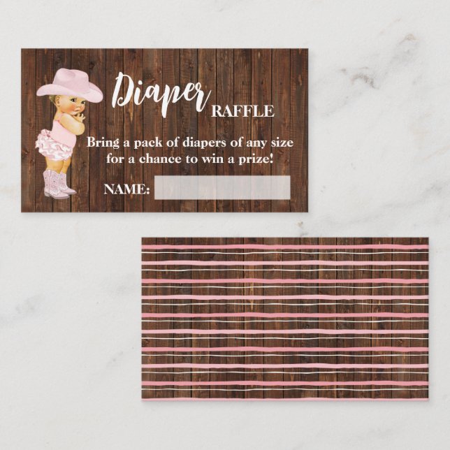 Cartão De Lugar Pequena Fralda de Garota-Vaca Chá de fraldas de Bi (Frente/Verso)