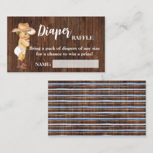Cartão De Lugar Pequena Fralda de Vaqueiro Chá de fraldas de Bilhe