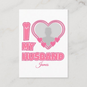Cartão De Lugar Personalizado Eu Amo Meu Marido - Adicionar Fotogr