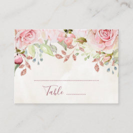 Cartão De Lugar Pink Floral Spring Wedding Place Setting Cards