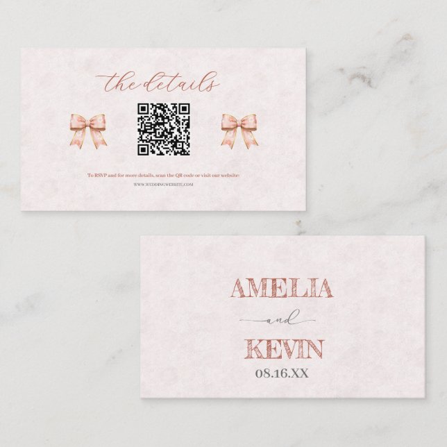 Cartão De Lugar Pink Sakura Ribbon – Japanese-Inspired (Frente/Verso)