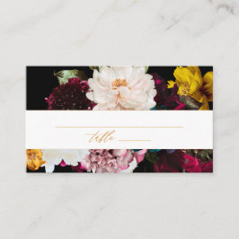 Cartão De Lugar PixDezines Dark Moody Flowers Chá de Noiva