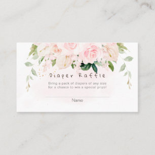 Cartão De Lugar PixDezines Fralda Raffle Blush Rosas Anthuriums
