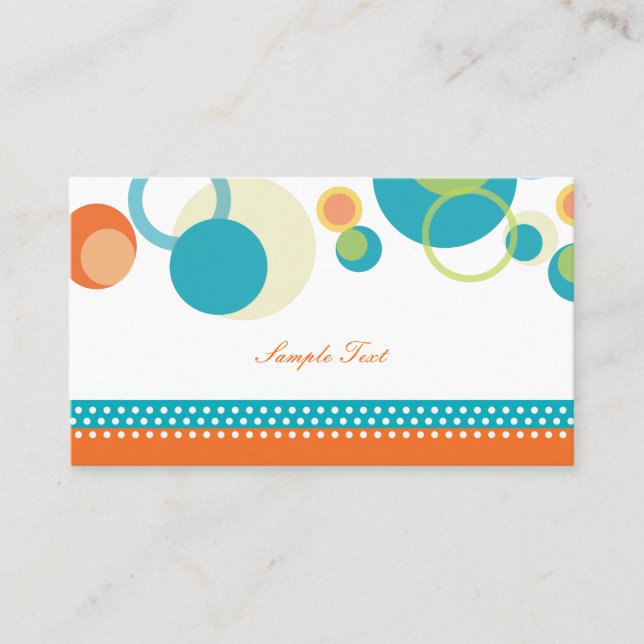 Cartão De Lugar PixDezines Mod Bubles/mitzvah place cards/teal (Frente)