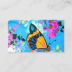 Cartão De Lugar Placa de Borboleta Rosa e Azul