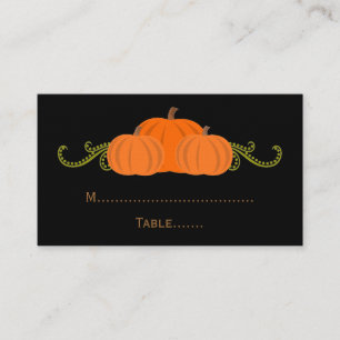 Cartão De Lugar Placa de Casamento outono para rodar a pumpkin (es