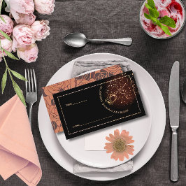 Cartão De Lugar Placa de Colocação Elegante de Cobre Rosa Quinceañ