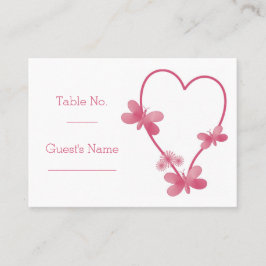 Cartão De Lugar Placa de Definição de Local de Casamento Borboleta