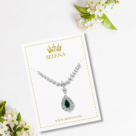 Cartão De Lugar Placa de Exibição de Colar Dourada