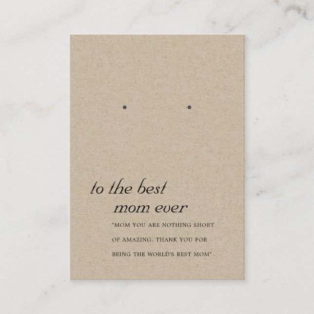 CARTÃO DE LUGAR PLACA DE EXIBIÇÃO DE EMERGÊNCIA RUSTIC KRAFT MOM G (Frente)