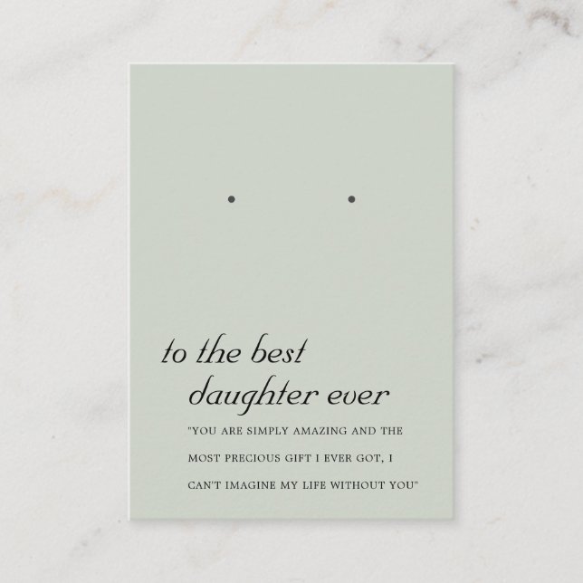 CARTÃO DE LUGAR PLACA DE EXIBIÇÃO DE OUTROS AMIGOS DA FILHA VERDE  (Frente)