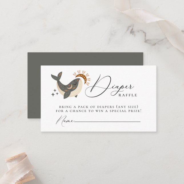 Cartão De Lugar Placa de gabinete de Fralda de baleia Celestial (Frente/Verso In Situ)