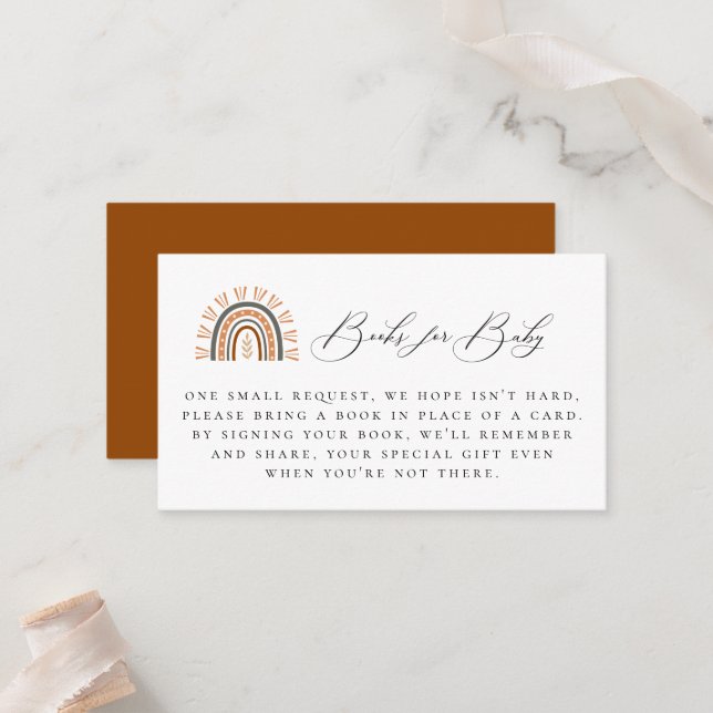 Cartão De Lugar Placa de gabinete de solicitação do livro Boho Rai (Frente/Verso In Situ)