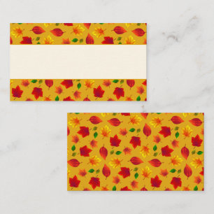 Cartão De Lugar Placa de Local Simples de Folhagem de outono de Ev