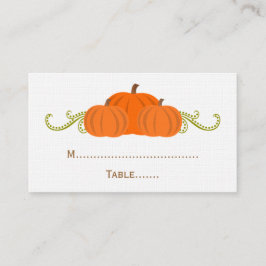 Cartão De Lugar Placa de Localização do Casamento outono Pumpkin S