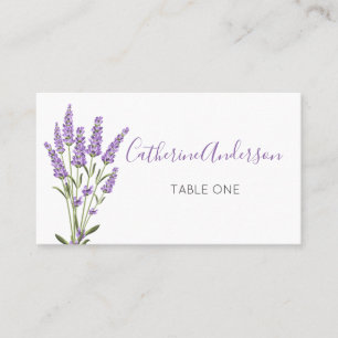 Cartão De Lugar Placa de lugar das flores de Lavanda roxa